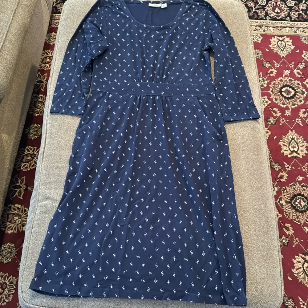 LL Bean Women's Size Medium Cotton Blend Dress With Pockets (TD)